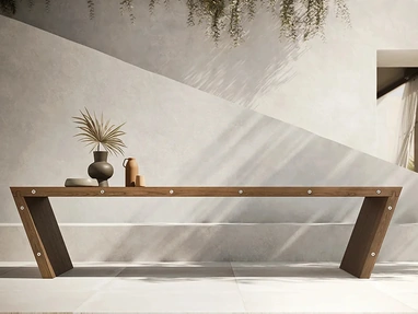 Tavolo Project 08 in listelli di frassino massello di Modulnova