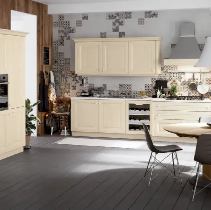 Cucina Classica ad angolo Pavese 03 in Frassino laccato di Veneta Cucine