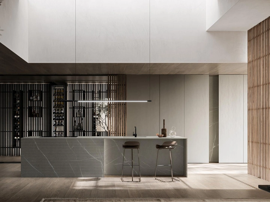 Cucina Design in pietra Blade Lab di Modulnova