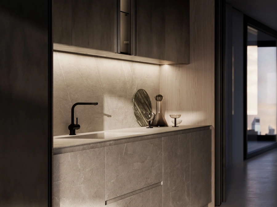 Cucina Design con penisola Skill Gres di Modulnova