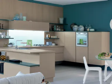 Cucina Moderna Extra angolare in laccato opaco Beige Ecru di Veneta Cucine