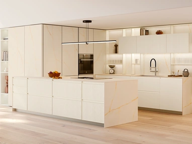 Cucina Moderna Sakura 13 in Frassino laccato Bianco di Veneta Cucine