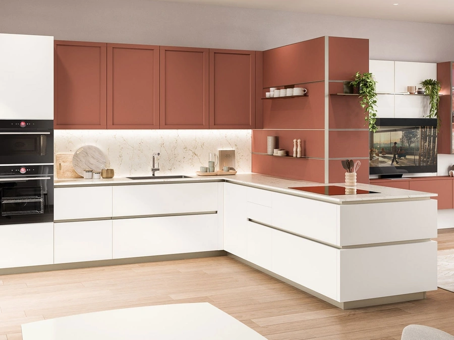 Cucina Moderna con penisola Lounge 01 di Veneta Cucine