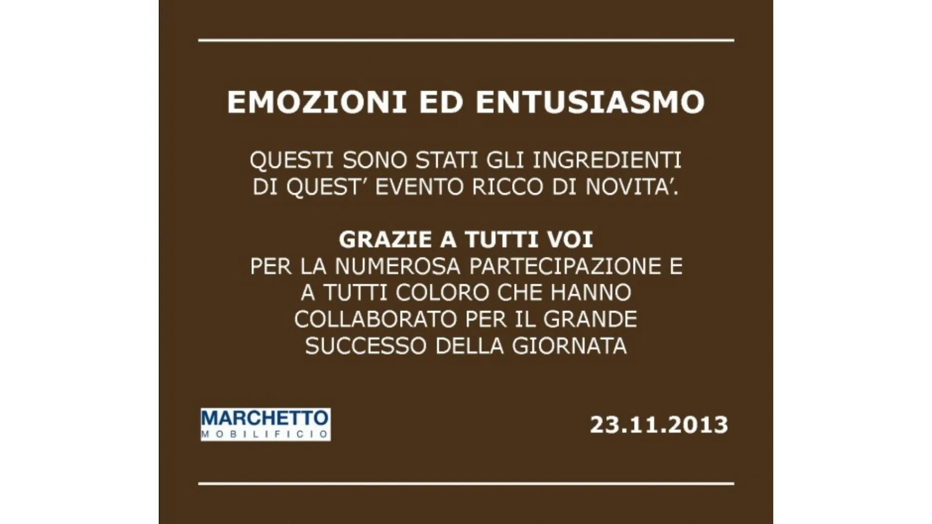 RINGRAZIAMENTI EVENTO